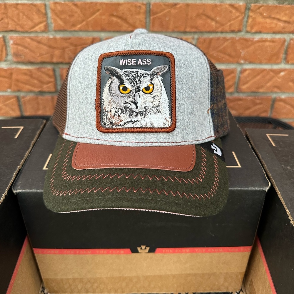 Goorin Bros The Farm Animal Trucker "WISE ASS" Ass Play Capsule Owl NEW